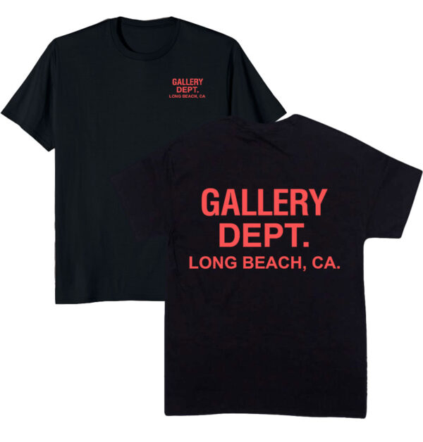 Gallery Dept Red Long Beach CA T-shirt BLACK