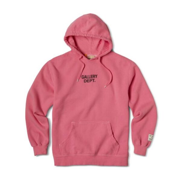 Gallery Dept Centered Logo Hoodie Pink.