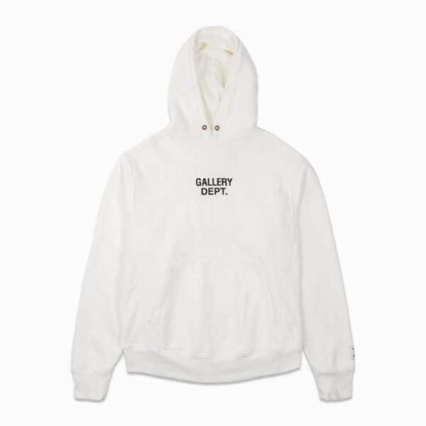 Gallery Dept. Logo Printed Hoodie White.