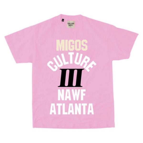 Migos x-Gallery Dept For Culture III YRN T-Shirt Pink.